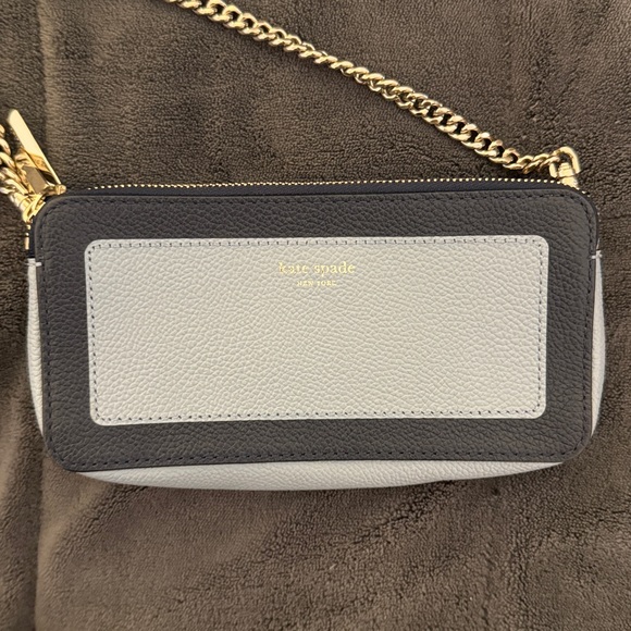 NWOT Kate spade mini purse navy baby blue detail leather - Picture 2 of 4